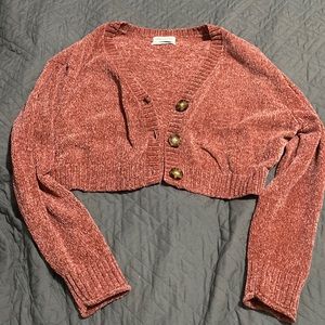 Urban Outfitters Cropped Chenille Cardigan